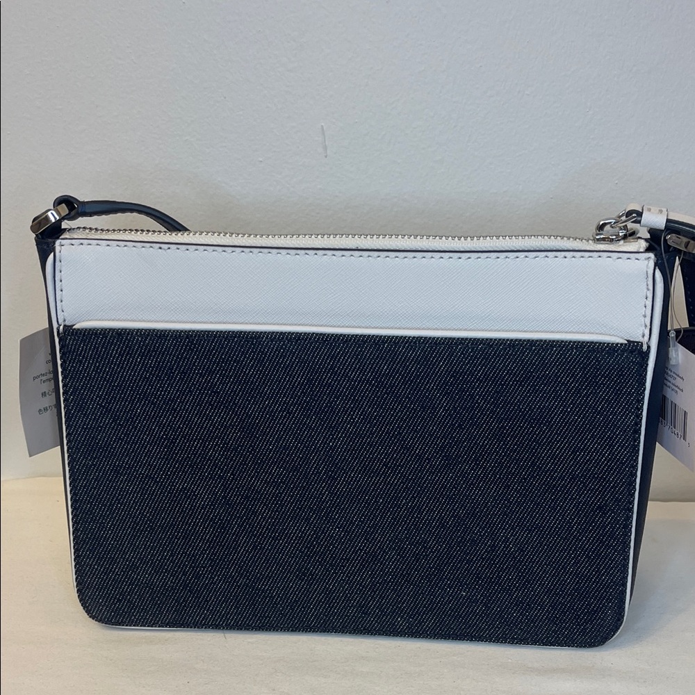 Kate Spade Denim Cameron Blue White Colorblock Top Zip Crossbody Retail $349 - Picture 2 of 12